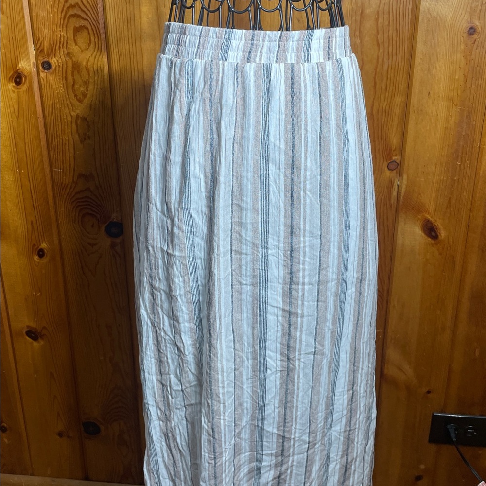 AB Studio Blue and White Striped Maxi Skirt NWT button design cute causal skirt - Picture 5 of 7
